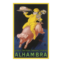 Alhambra Ham Flying Pig Ad Posters