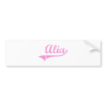 Alia Classic Style Name Bumper Stickers