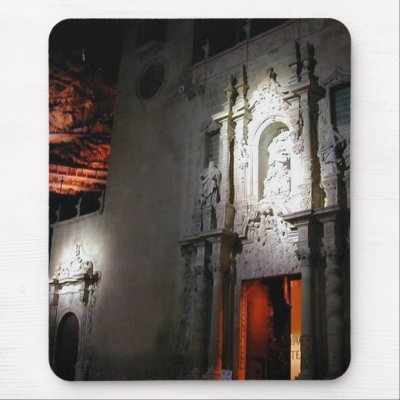 Alicante historic castle at night. Mouse Pad by Algorfa