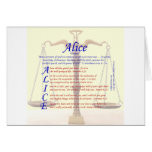 Alice Acrostic Cards