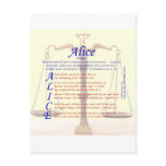 Alice Acrostic Post Cards