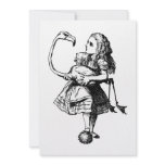 Alice and Flamingo Inked Black Personalized Announcement