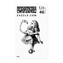 Alice and Flamingo Inked Black stamps