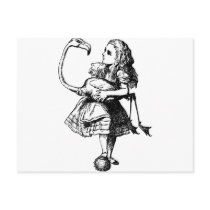 Alice and Flamingo Inked Black postcards