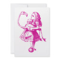 Alice and Flamingo Inked Pink invitation