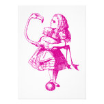 Alice and Flamingo Inked Pink Invites