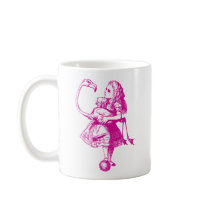 Alice and Flamingo Inked Pink Mugs