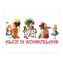 ALICE AND HER FRIENDS FROM WONDERLAND POST CARD