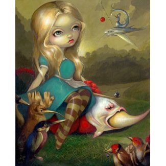 Alice and the Bosch Birds ART PRINT Wonderland print