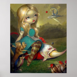 Alice and the Bosch Birds ART PRINT Wonderland print