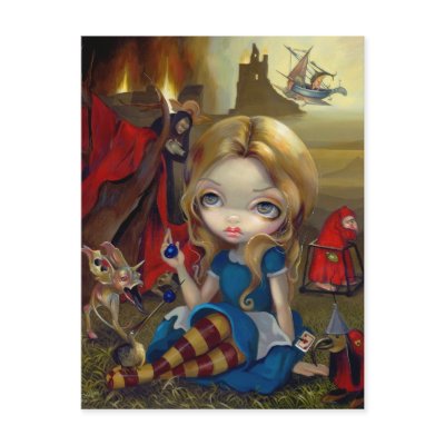 "Alice and the Bosch Monsters" Postcard by strangeling