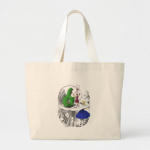 Alice and the Caterpillar Tote Bags