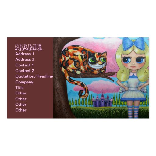 Alice and the Cheshire Cat Business Cards