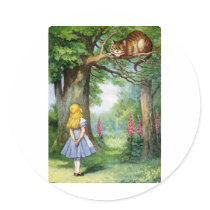 ALICE AND THE CHESHIRE CAT STICKER