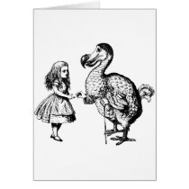 Alice and the Dodo Inked Black Greeting Cards