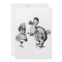 Alice and the Dodo Inked Black Personalized Invitation