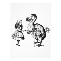 Alice and the Dodo Inked Black Personalized Invitation