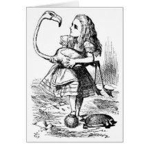 Alice and the Flamingo Greeting Cards
