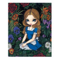 Alice and the Flowers Art Print - in Wonderland print
