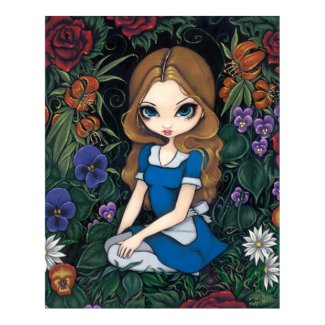 Alice and the Flowers Art Print - in Wonderland print