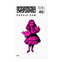 Alice and the Pig Baby Pink Fill Postage Stamps