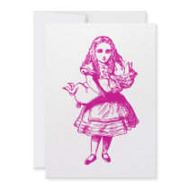 Alice and the Pig Baby Pink Invitation