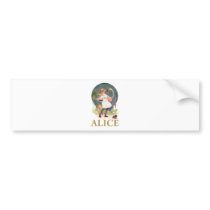 ALICE AND THE PINK FLAMINGO PLAY CROQUET BUMPER STICKER