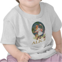 ALICE AND THE PINK FLAMINGO PLAY CROQUET T SHIRTS