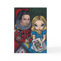 "Alice and the Queen of Hearts" Greeting Card