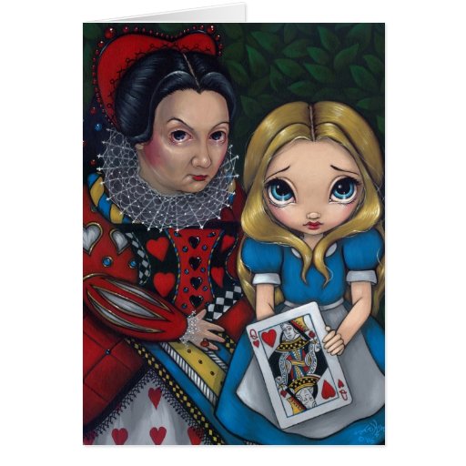 "Alice and the Queen of Hearts" Greeting Card