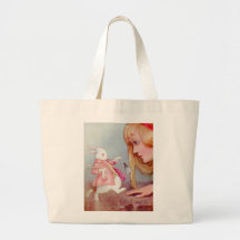 ALICE AND THE WHITE RABBIT CANVAS BAG