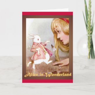 Alice and the White Rabbit Card card