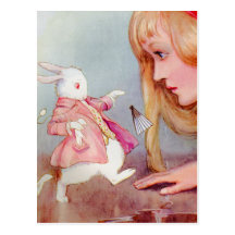 ALICE AND THE WHITE RABBIT POSTCARDS