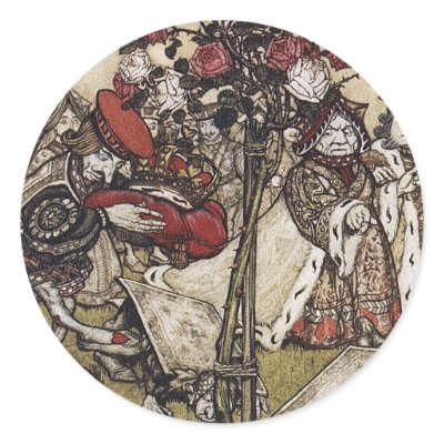 Alice and Wonderland - Arthur Rackham Round Sticker by Aquavel