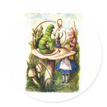 ALICE ASKS ADVICE FORM A CATERPILLAR ROUND STICKER