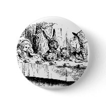 Alice at the Mad Tea Party buttons