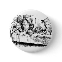 Alice at the Mad Tea Party Button