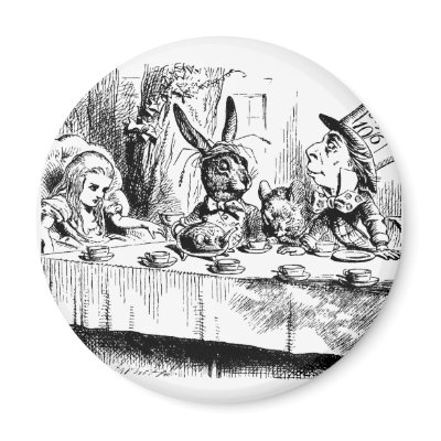 Alice at the Mad Tea Party Fridge Magnet by Storybook_Quotes