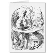 Alice consults The Caterpillar Greeting Card