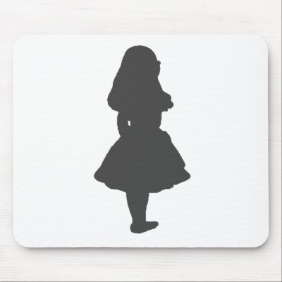 Alice Dark Grey Silhouette Mouse Pad by APlaceForAlice