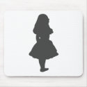 Alice Dark Grey Silhouette mousepads