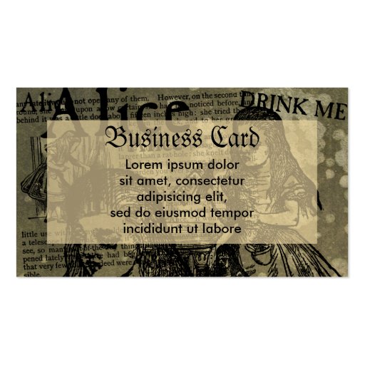 Alice Drink Me Collage Business Card Templates