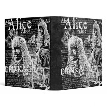 Alice Drink Me Collage Dark Binder by opheliasart Alice Drink Me Collage Dark Binder