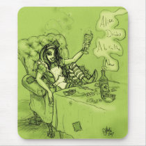 Alice Drinks Absinthe Now mousepads