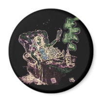 Alice Drinks Absinthe Now (negative) magnets