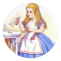 Alice Drinks Color Round Sticker