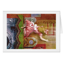 Alice Falls Through The Mirror Greeting Cards