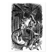 Alice Fighting the Jabberwocky Post Card