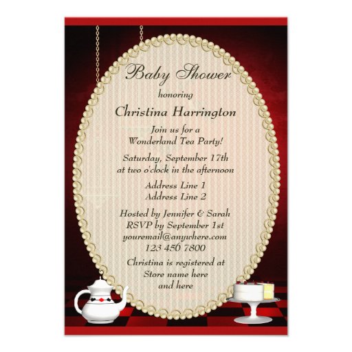 Alice & Flamingo Birds & Cages Baby Shower Personalized Invite