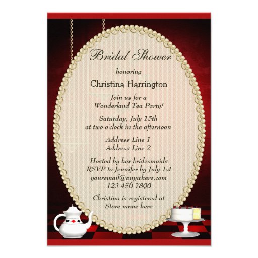 Alice & Flamingo Birds & Cages Bridal Shower Personalized Announcement